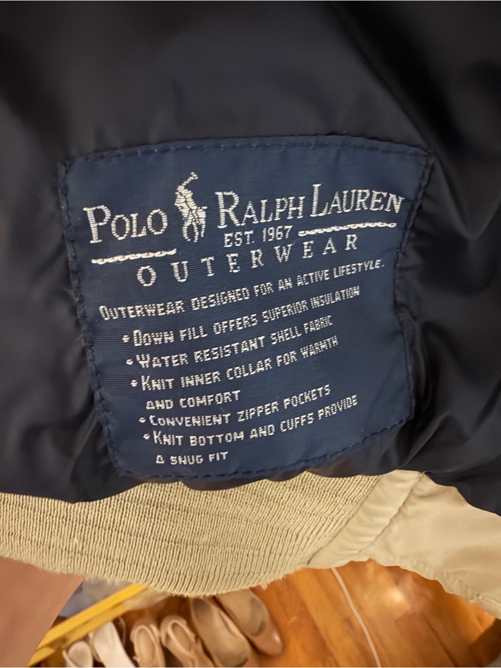 Vintage Polo Ralph Lauren Tan Down Jacket Large - Picture 4 of 7